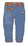 时尚蓝色牛仔儿童长裤