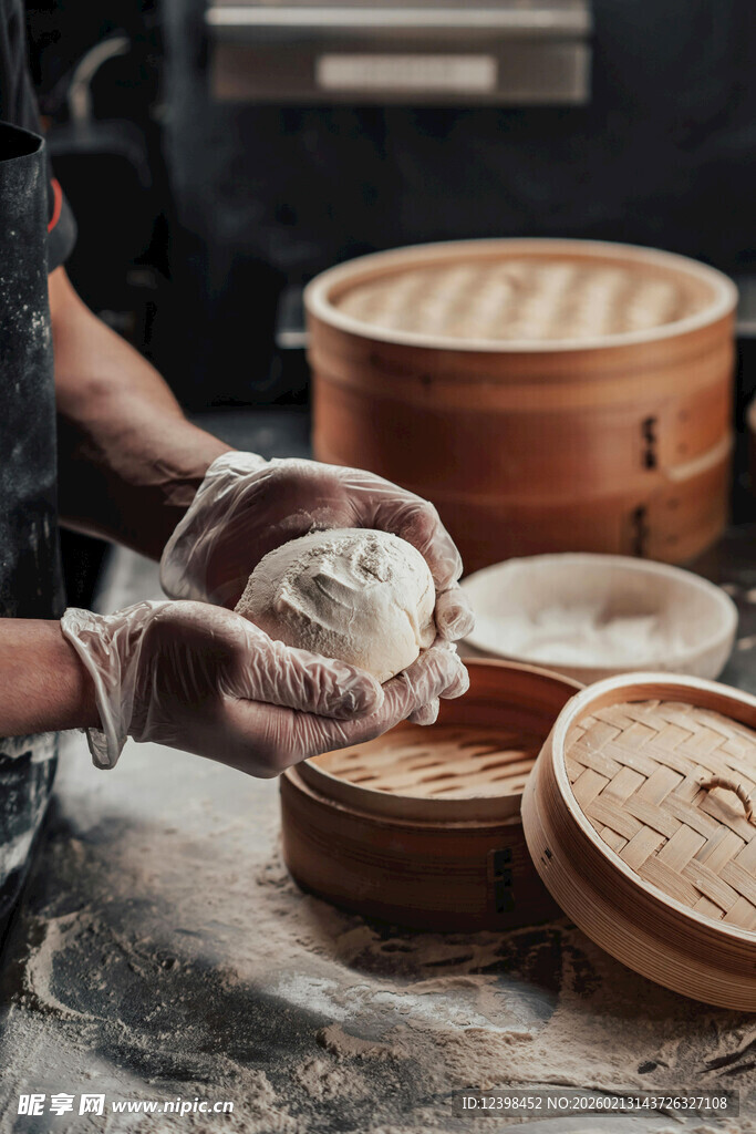 手工制作中式面点场景