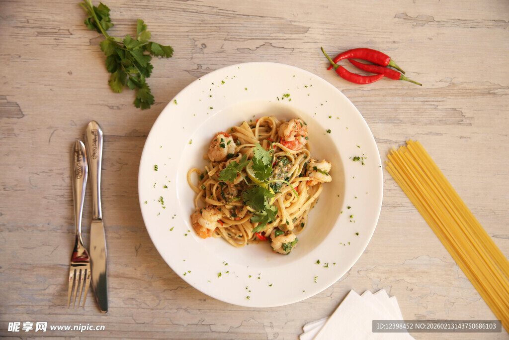 美味意大利面摆盘展示