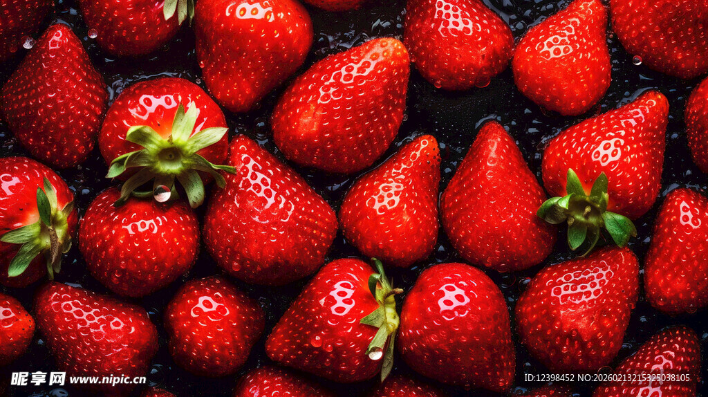 新鲜饱满的红草莓