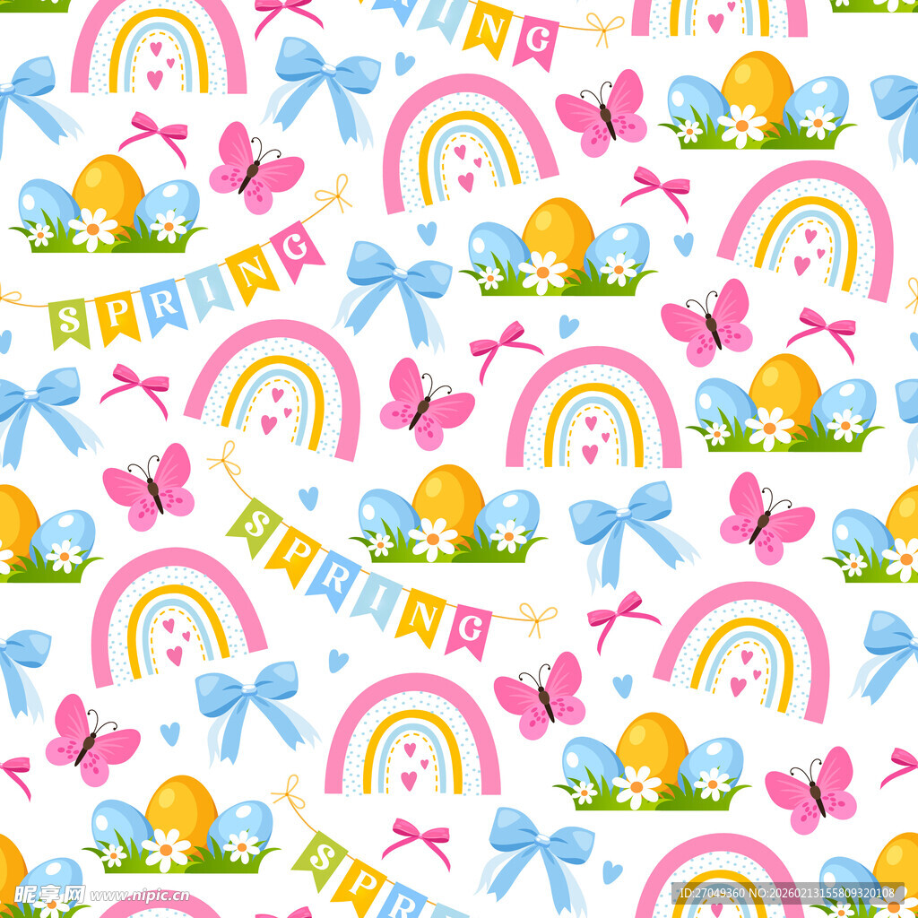 卡通彩虹蝴蝶结