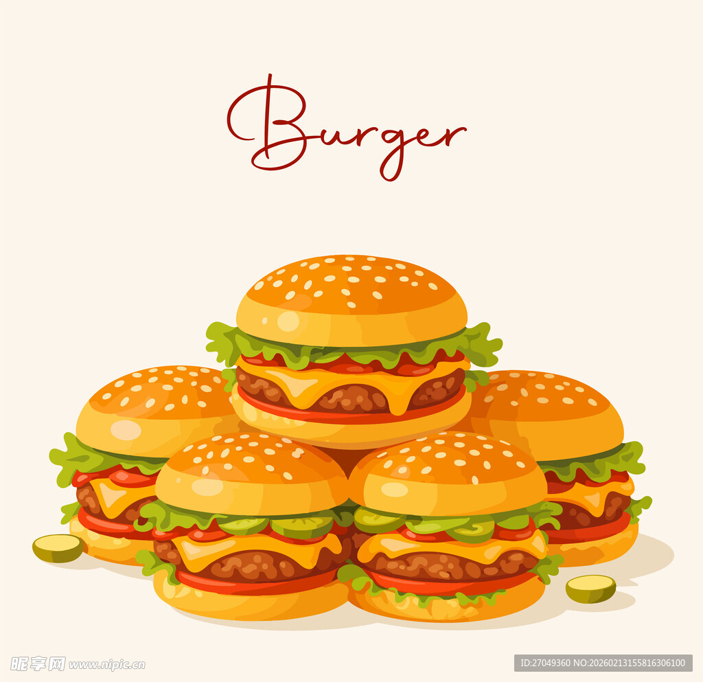 卡通汉堡