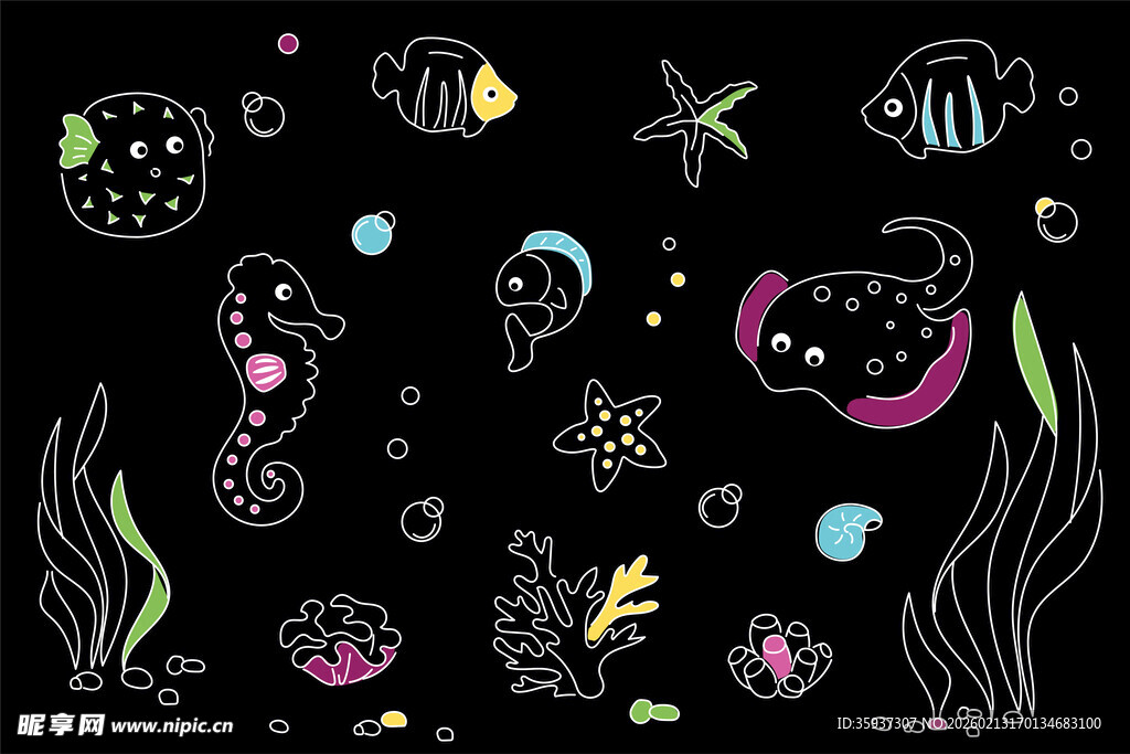 海底手绘图案