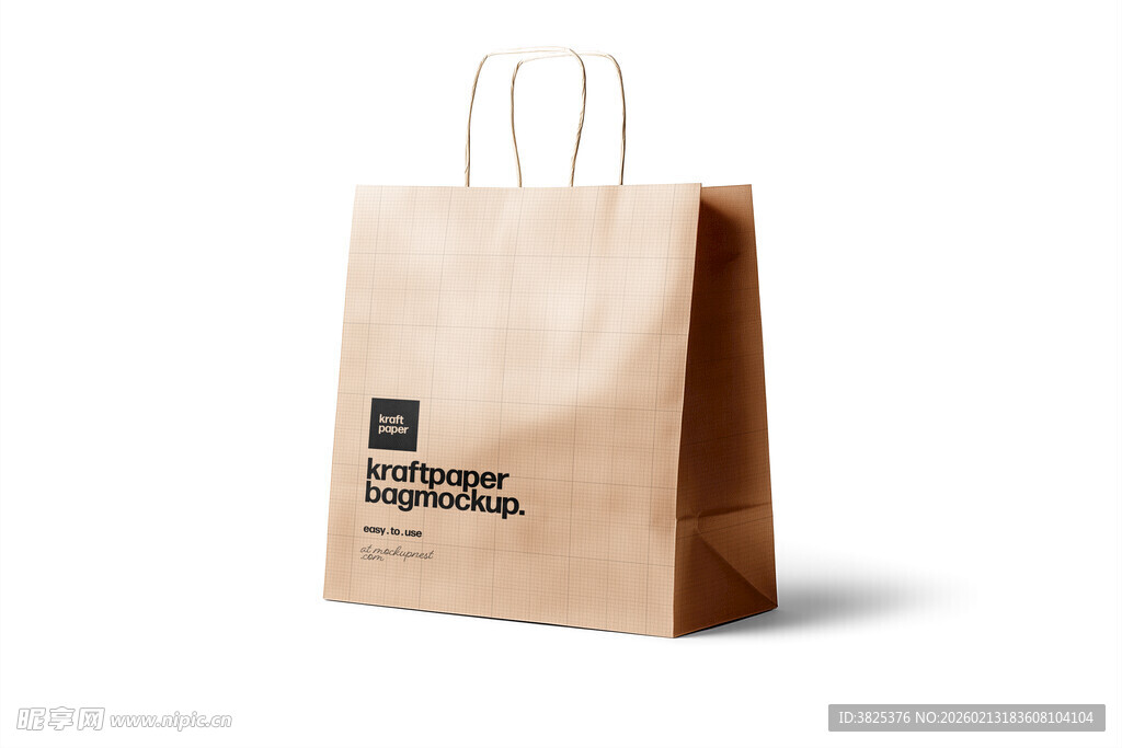 棕色纸质牛皮纸袋样机展示