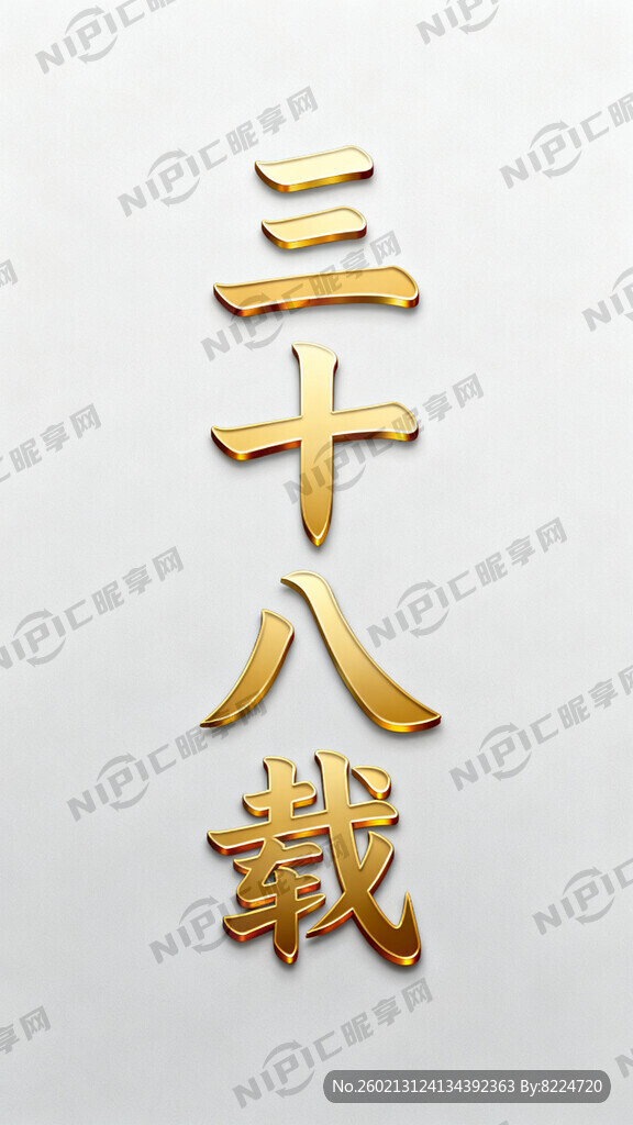 三十八载  艺术字