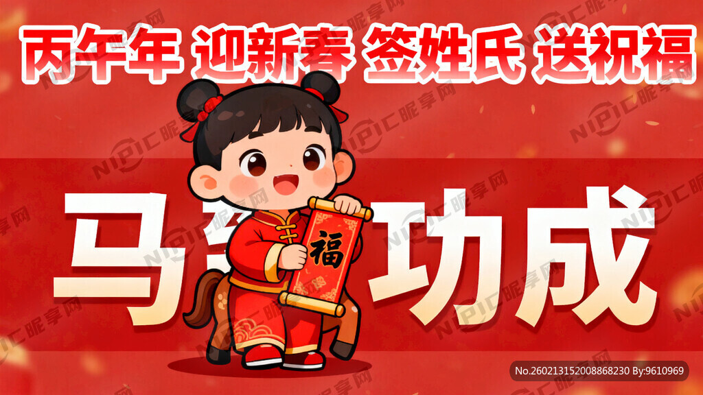 标题为”丙午年 迎新春 签姓氏