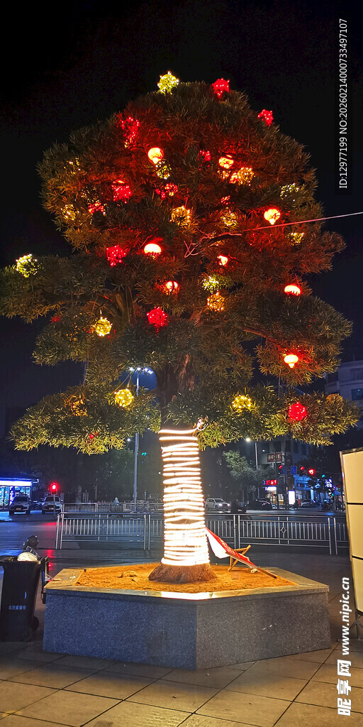夜晚发光树景观装饰