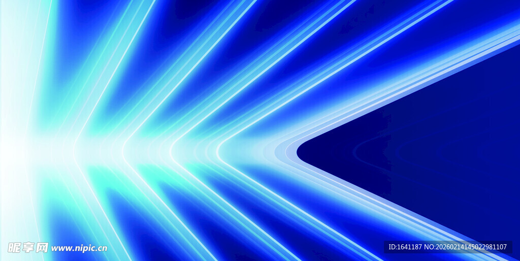 蓝色光线放射特效背景