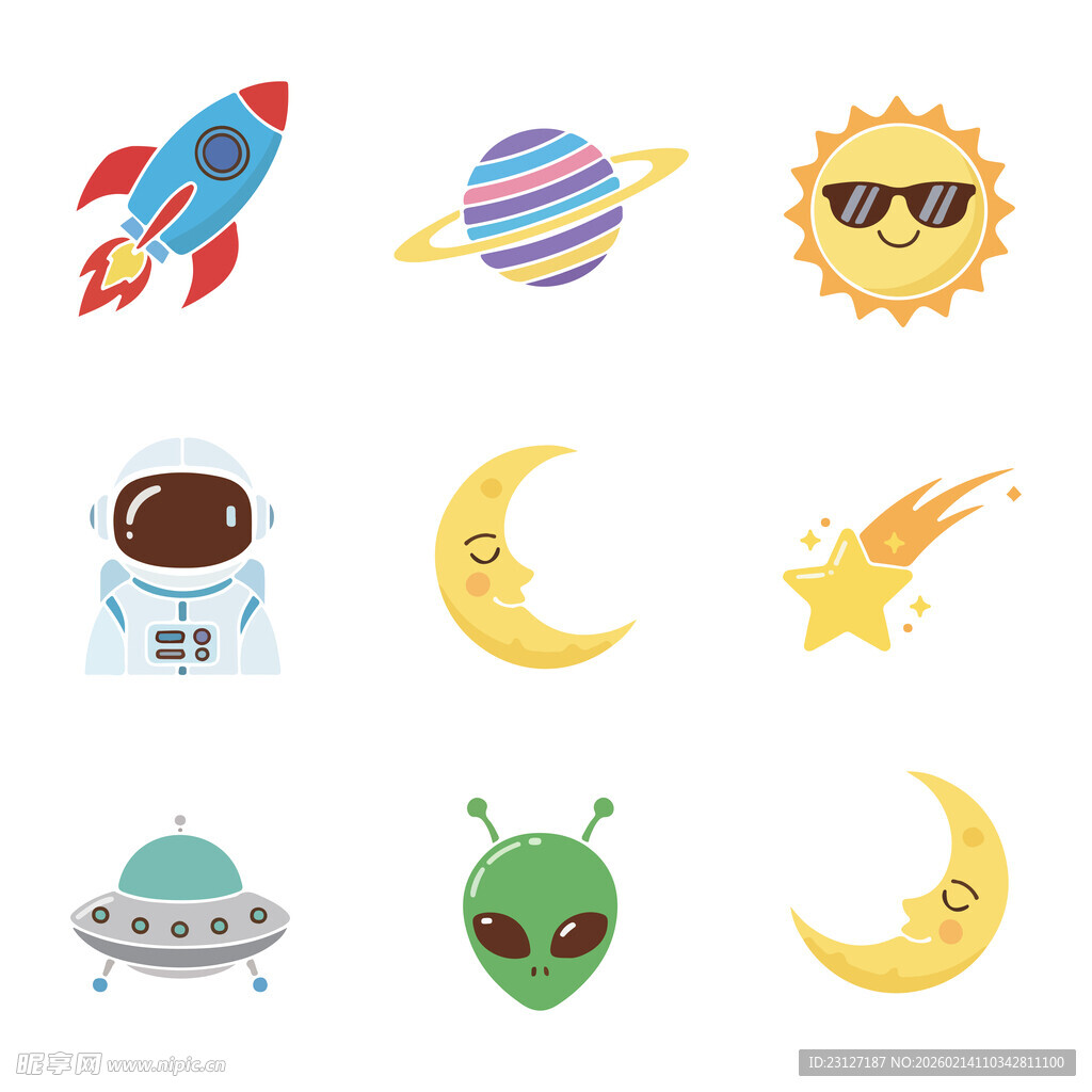 太空卡通图标