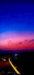 公路夜景  天边绚烂霞光