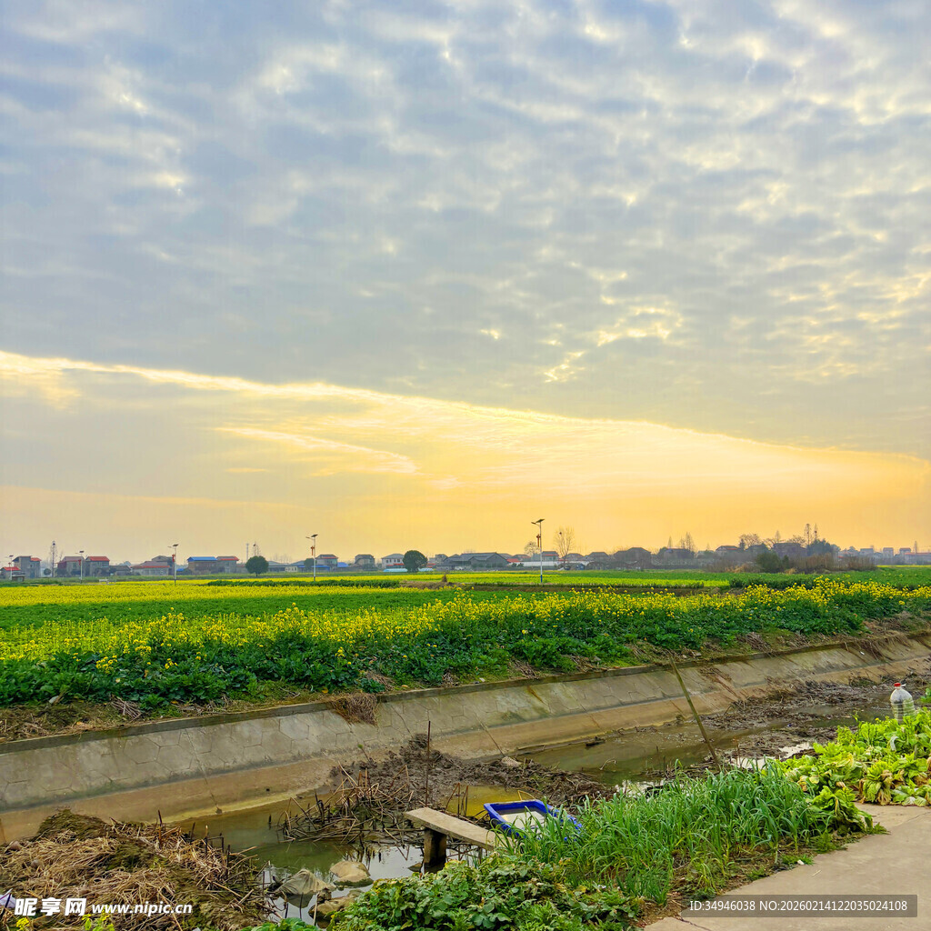 田野黄昏美景
