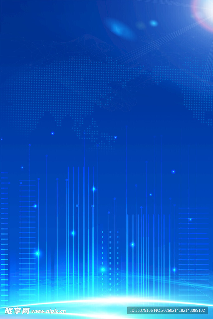蓝色科技感光影背景图