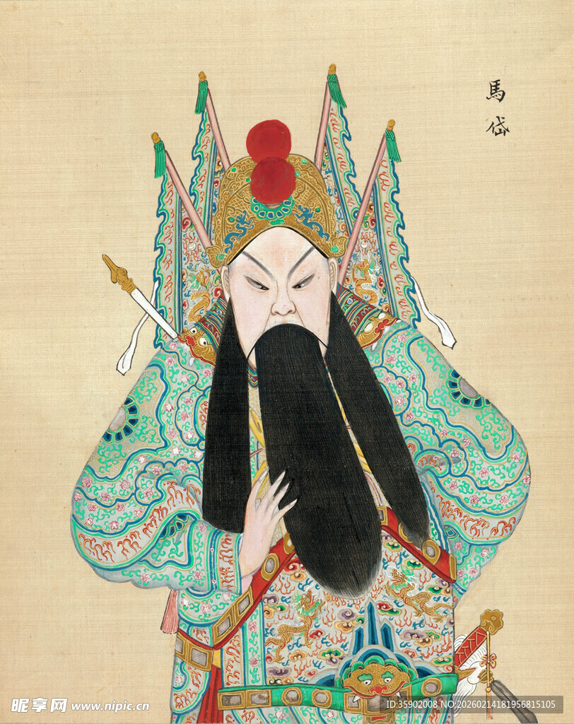 京剧扮相武将人物画像