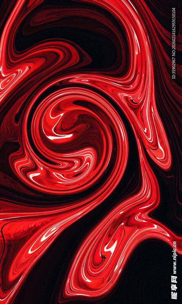 红色抽象漩涡艺术图案