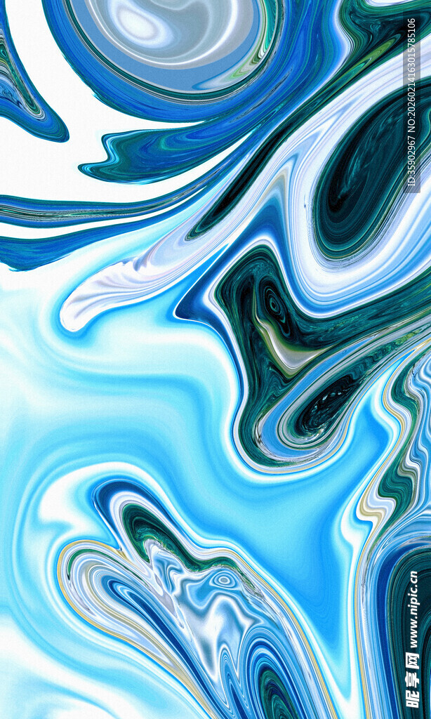 蓝色流体艺术抽象图案