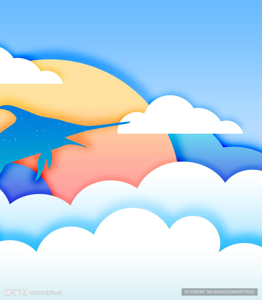 云端之上的梦幻天际景象