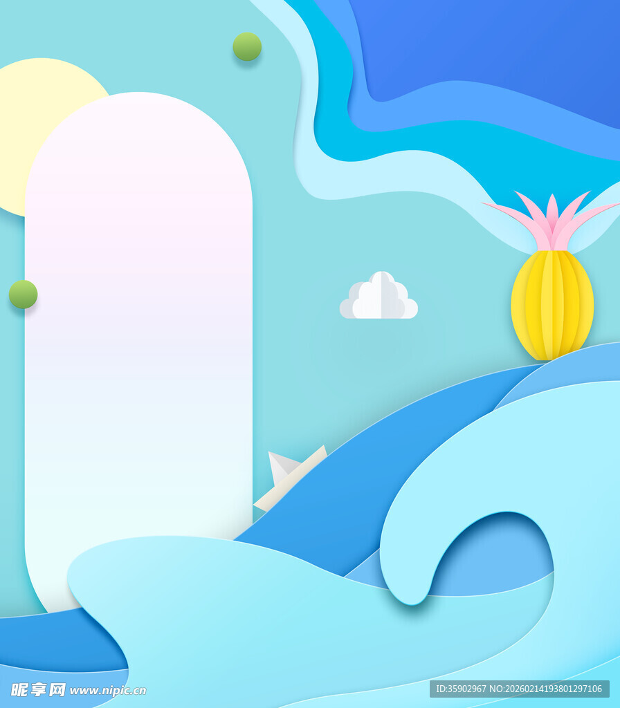 夏日海浪中的清新场景