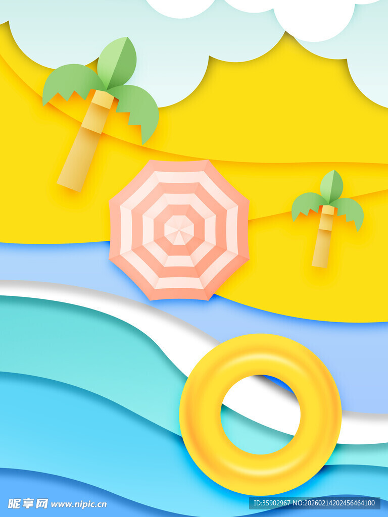 夏日海滩度假风光