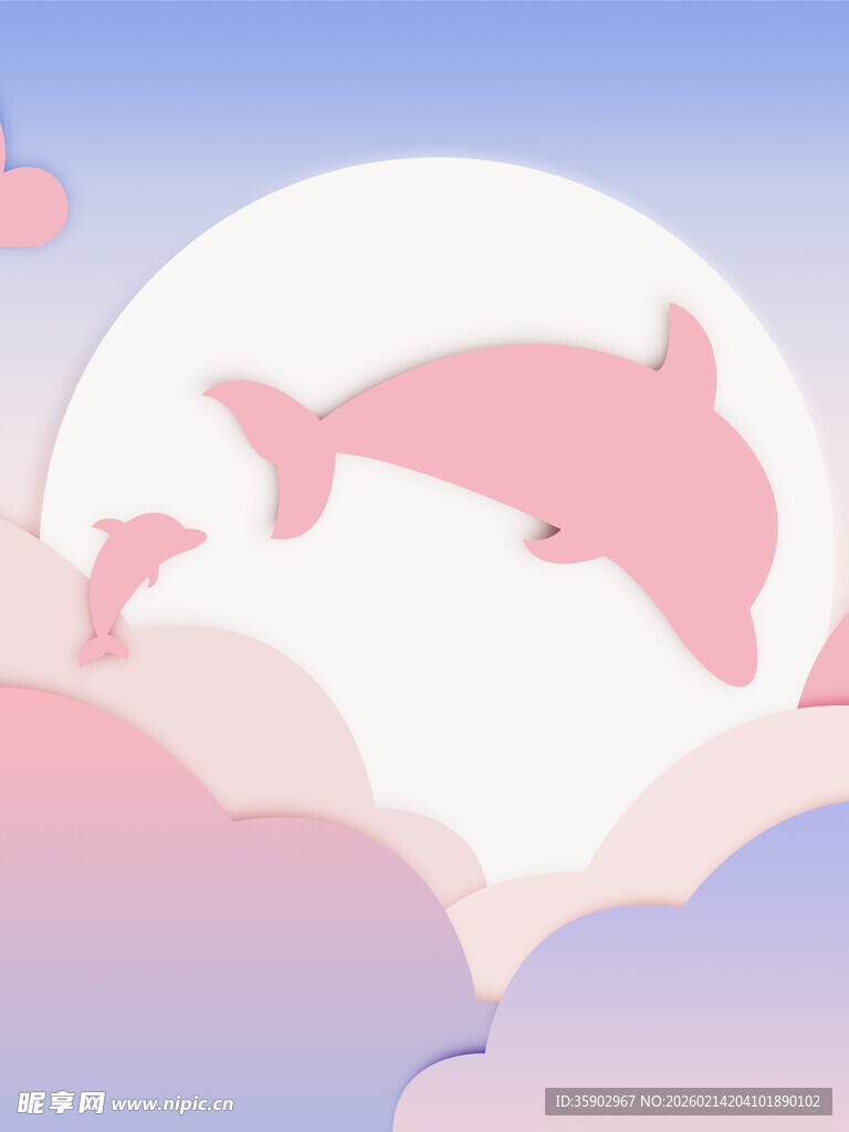 梦幻海豚跃于云海之上