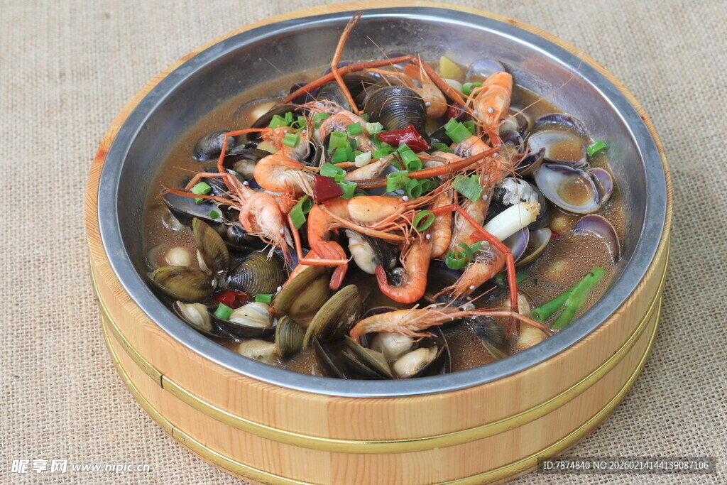 海鲜蒸菜美食特写