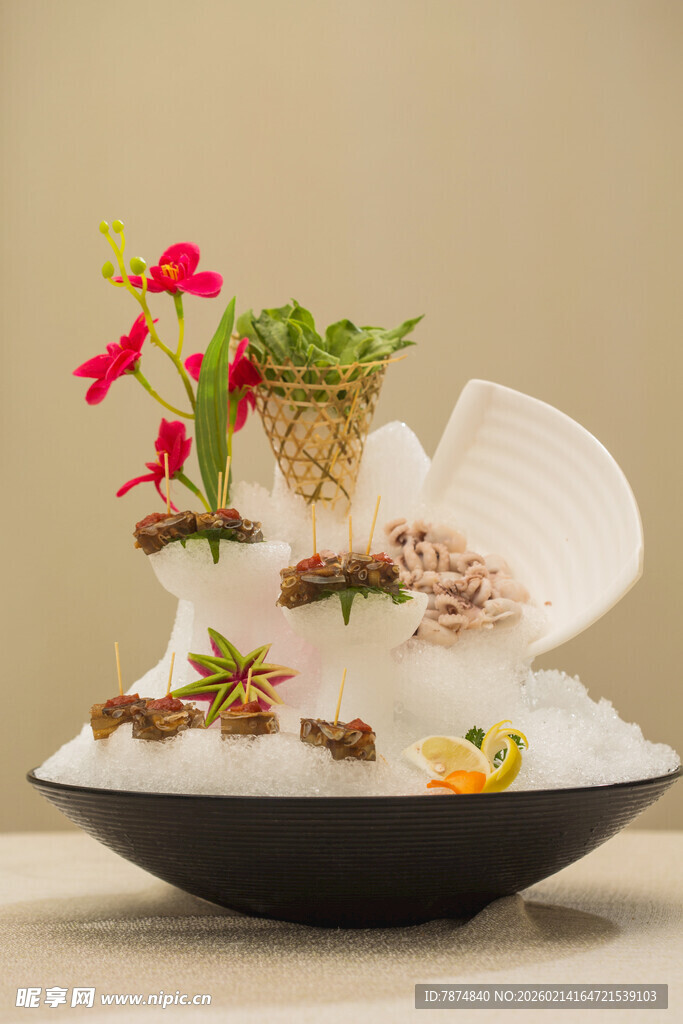 创意分子料理冰淇淋摆盘