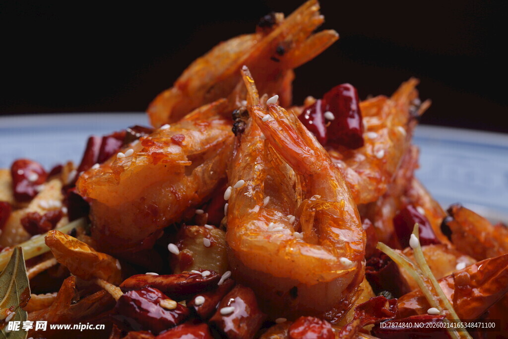 香辣诱人的美味炒虾