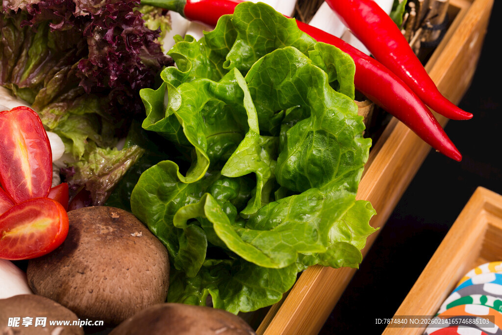 新鲜多样蔬菜组合