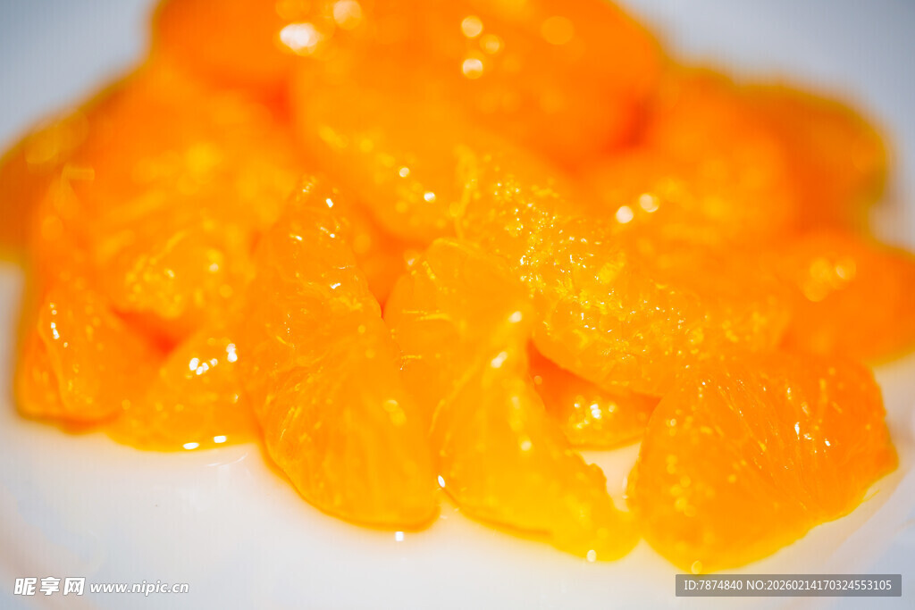 新鲜美味的橘子果肉