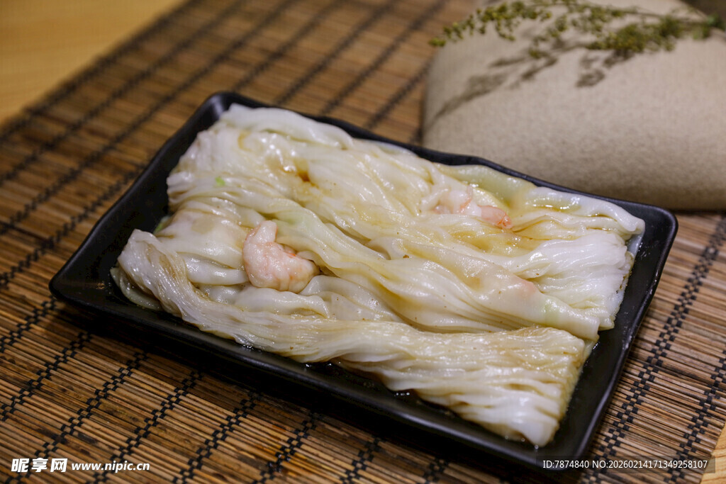 虾仁肠粉美食特写