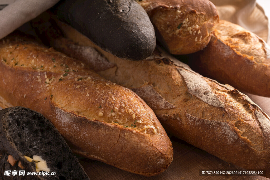 多样美味面包展示