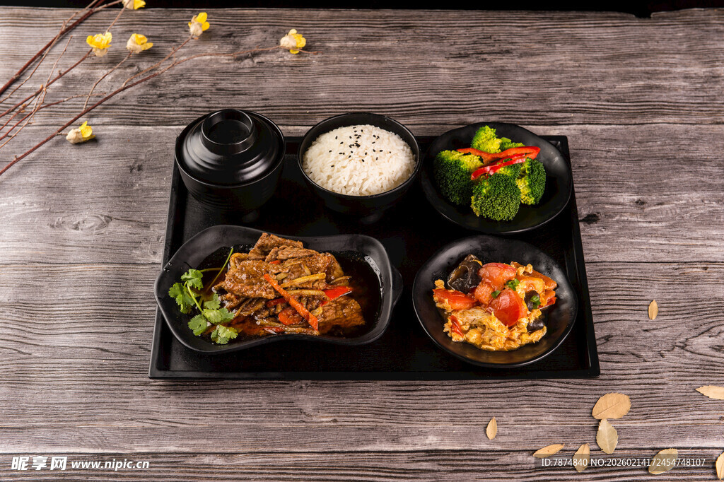 美味日式便当套餐展示