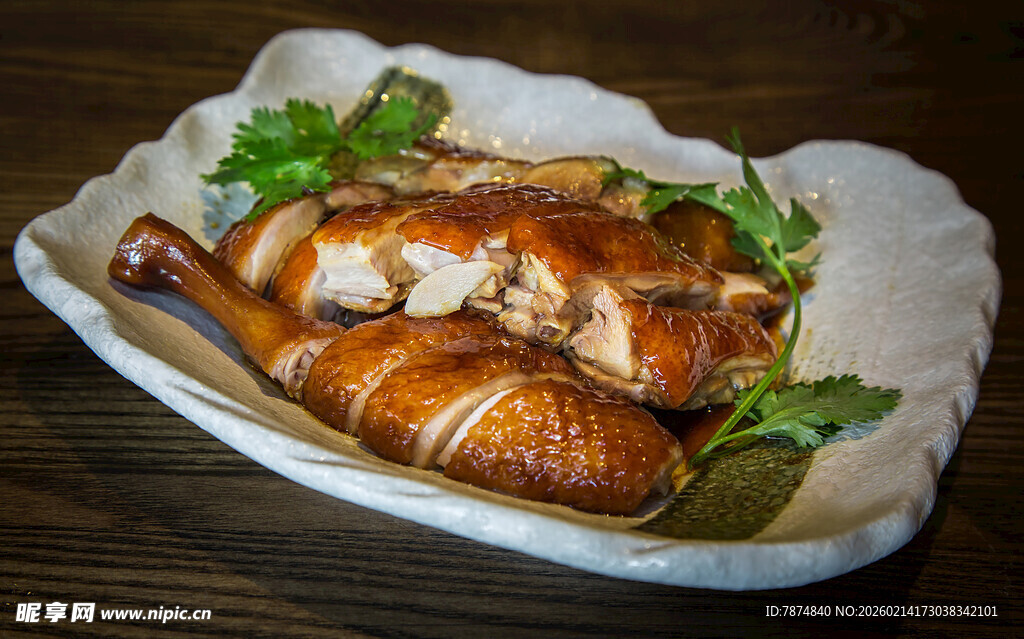 美味烤鸡摆盘精致