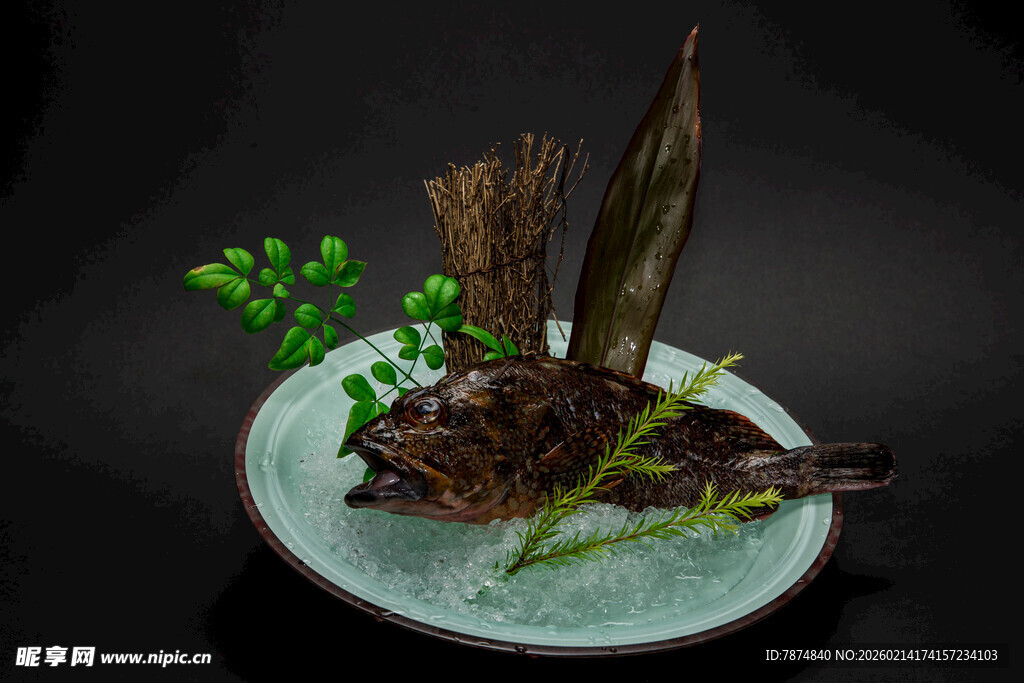 中式创意摆盘 枯木绿植料理