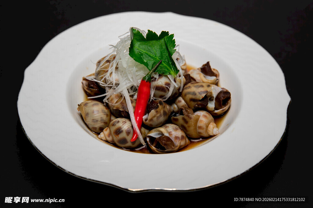 美味田螺配米饭和香菜