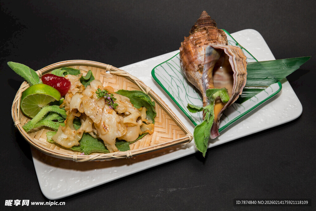 美味海鲜蔬菜拼盘