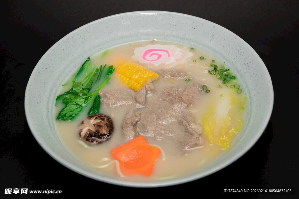 日式豚骨拉面美食特写