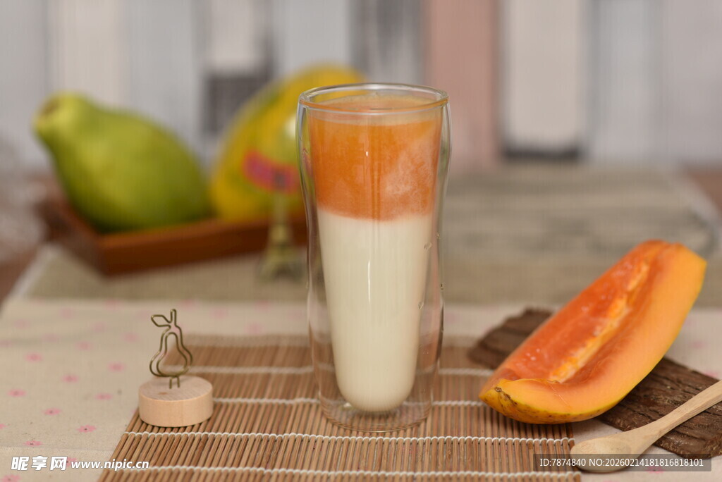 木瓜牛奶饮品 美味又健康