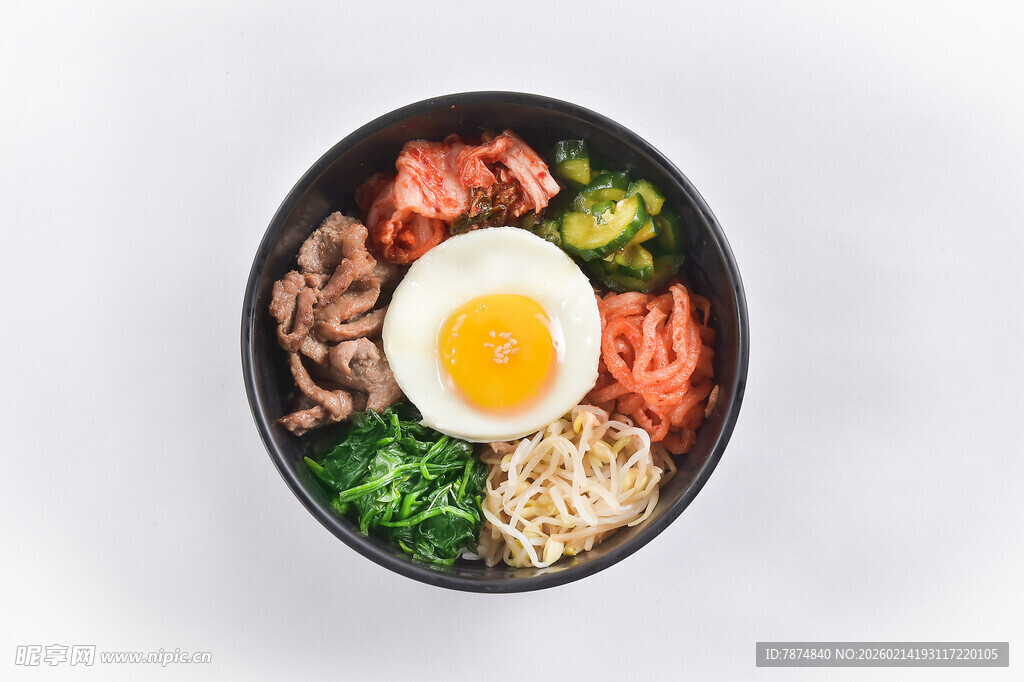 韩式石锅拌饭美食特写