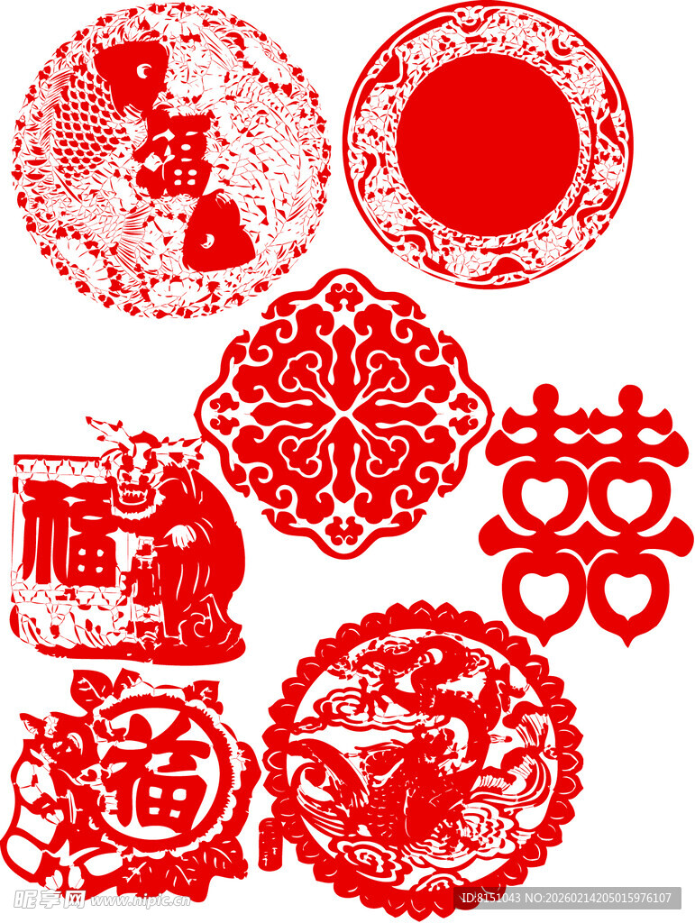 传统喜庆剪纸艺术作品