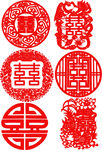 传统中式喜庆红色剪纸图案