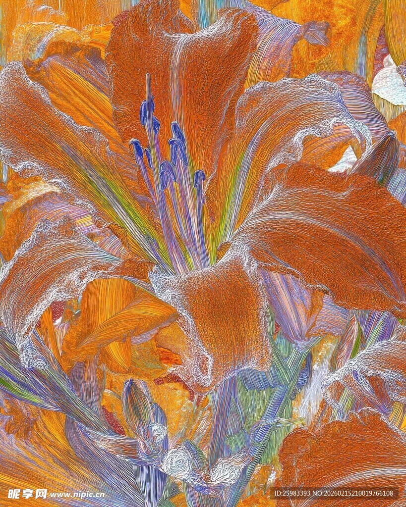 绚丽多彩抽象花卉图案