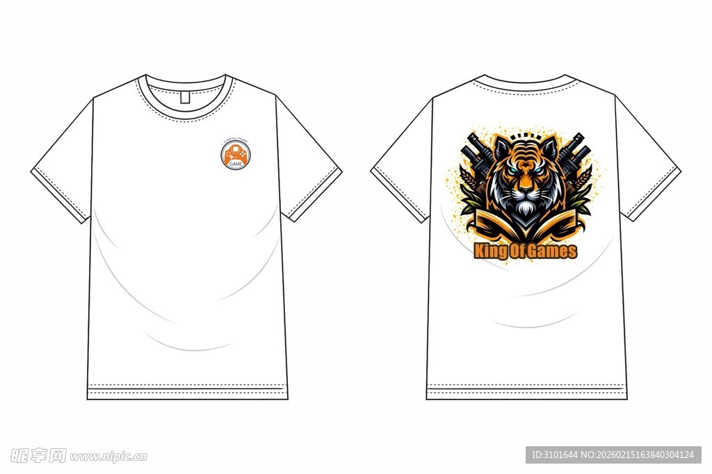 老虎图案T恤