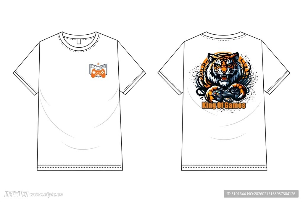 老虎图案T恤