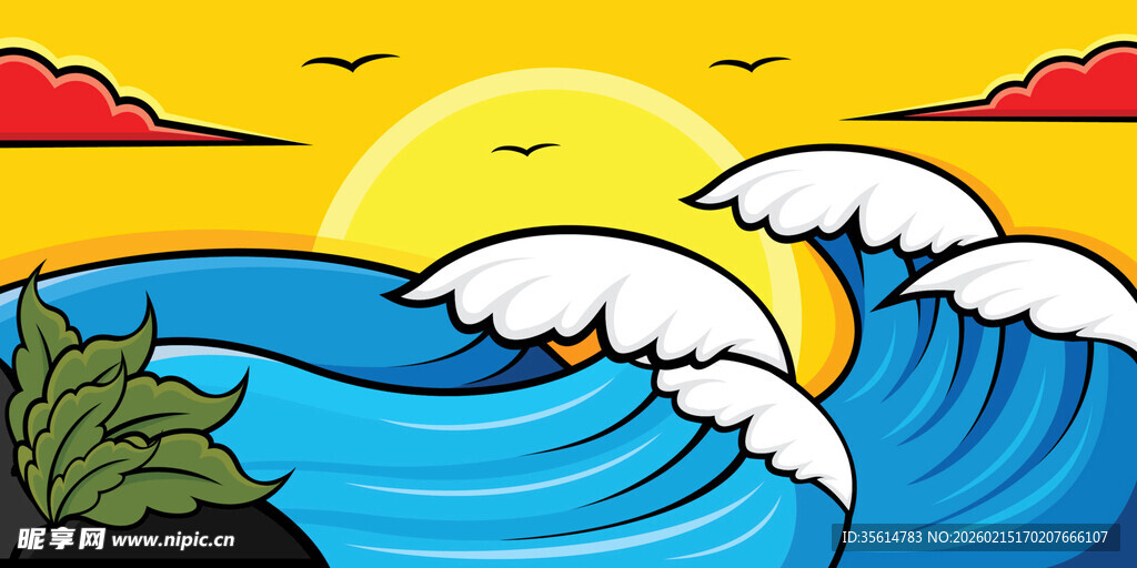 海边海浪风景图