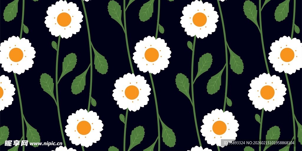 白色雏菊图案