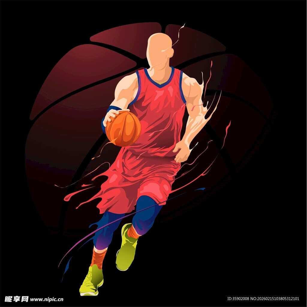 篮球运动员奔跑瞬间