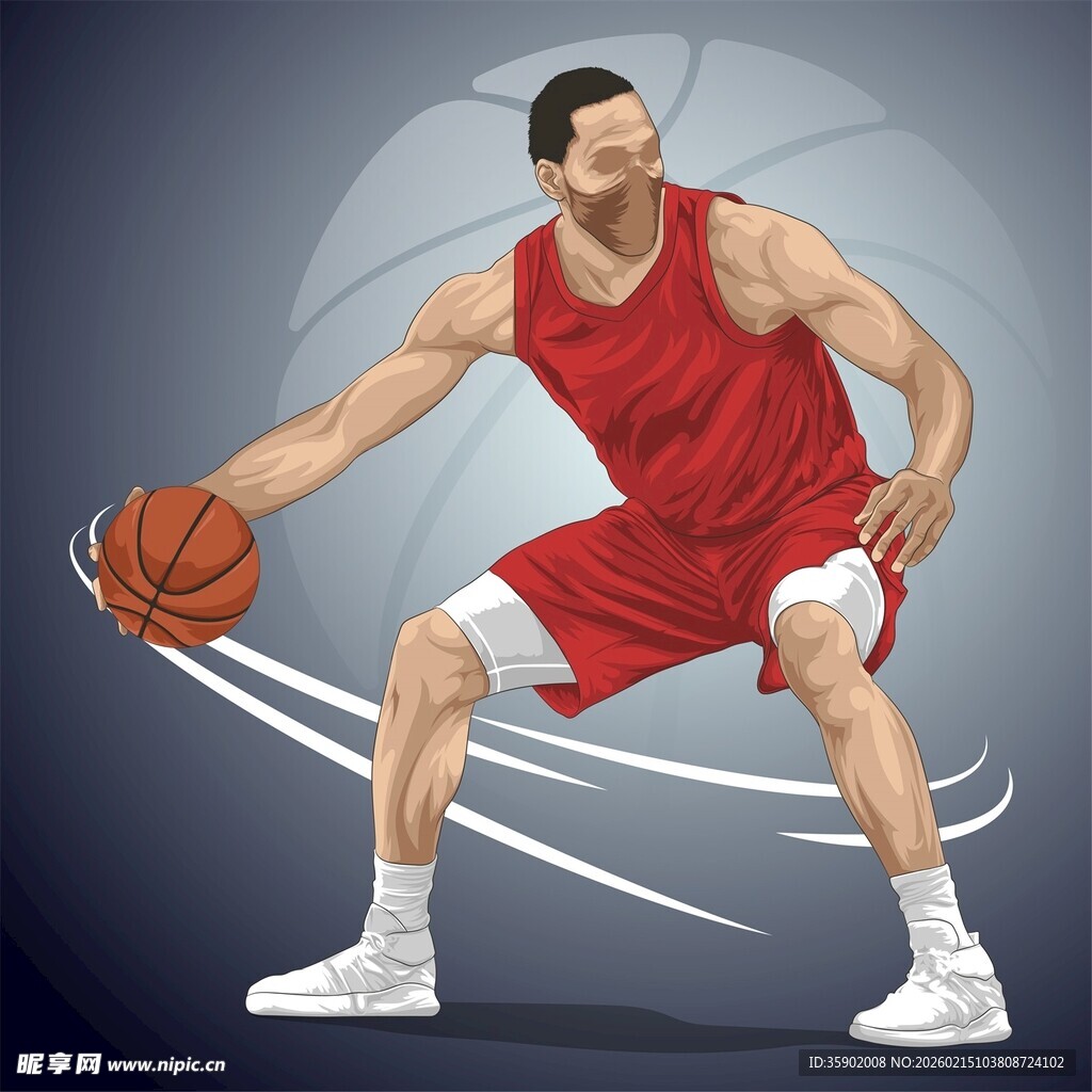 篮球运动员持球准备进攻