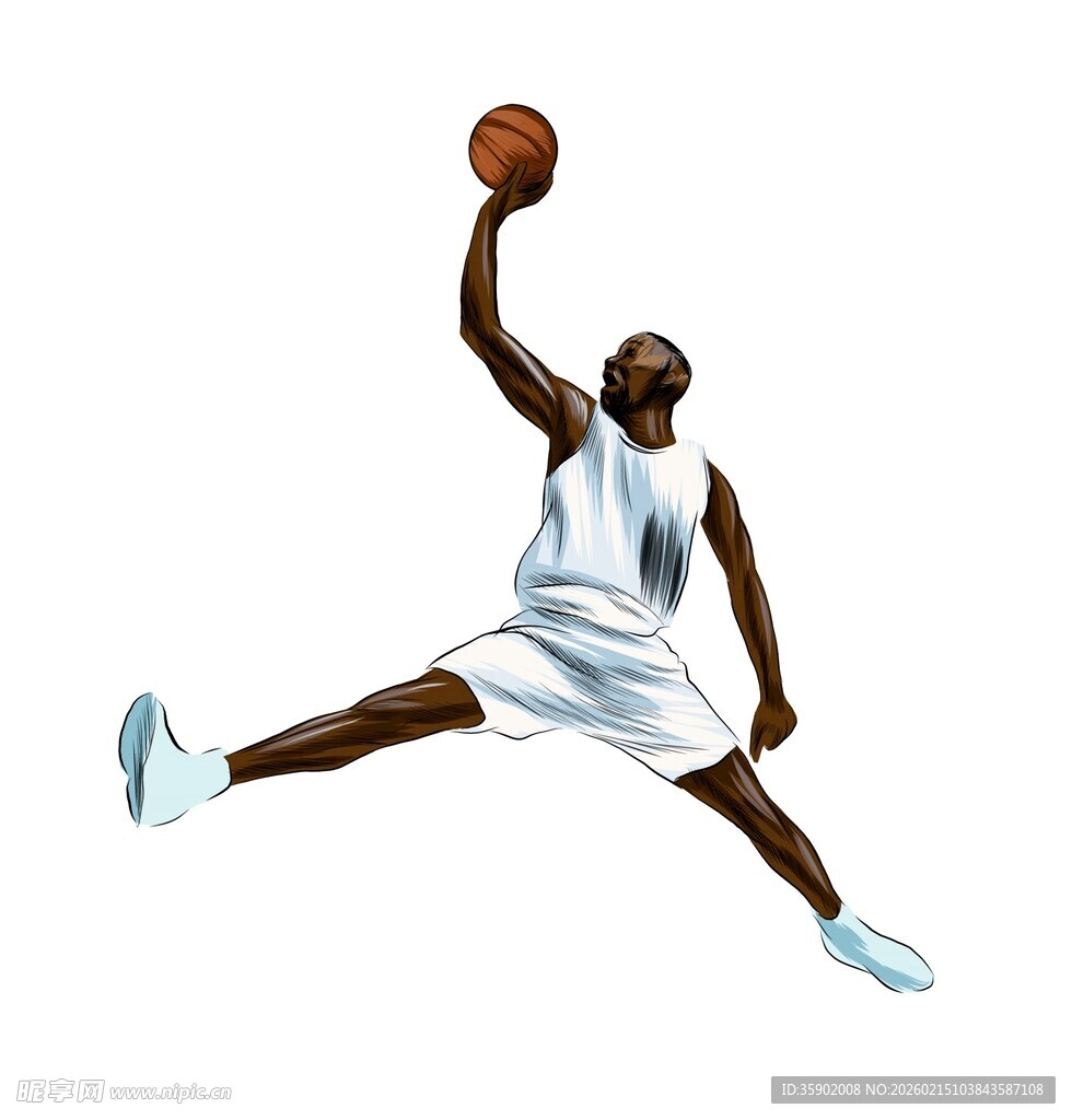 篮球运动员空中持球动作