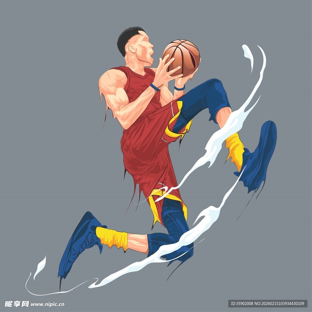 篮球运动员空中持球瞬间