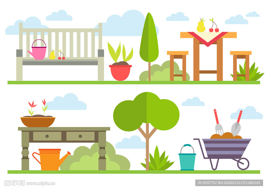园艺与休闲插画